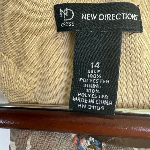 New Directions Dress Size 14 Boho Abstract Print Sleeveless Elastic Waist - Picture 3 of 7